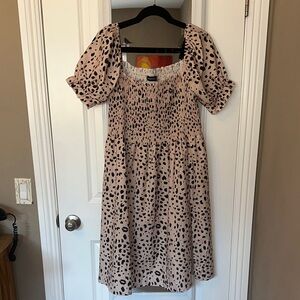 BloomChic Cheetah Print Smocked Dress